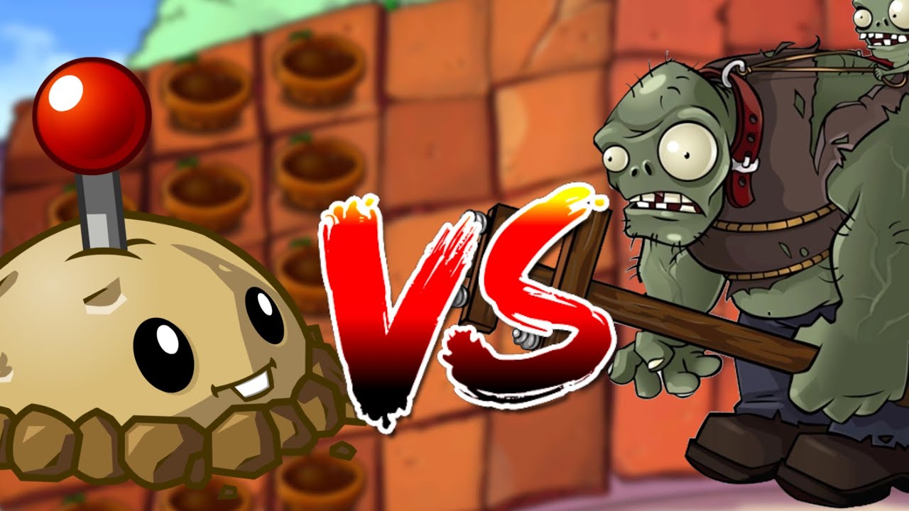 Potato Mine vs Gargantuar Zombie Roof Level 8 Plants vs Zombies
