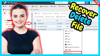 how to recover deleted files from cpanel file manager 2024 | restore delete file