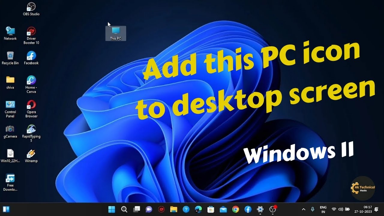 Add this PC icon to desktop screen ? laptop and desktop me this PC icon ...
