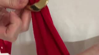 Red Cardigan With A Touch Of Gold