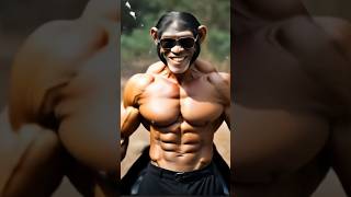 When monkey hits the gym harder than humans 🐒💪😂 #BodybuilderMonkey #SmartyMonkey\