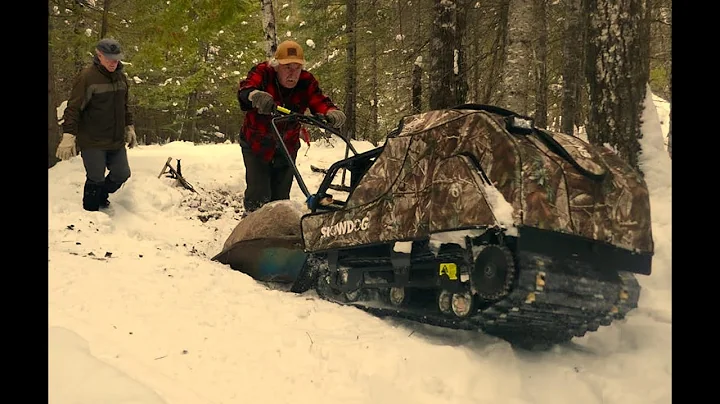 Boulder Hauling With a Snowdog- Martin's Old Off Grid Log Cabin#189