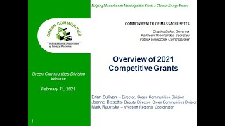 Overview of the 2021 Green Communities Competitive Grant
