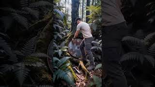 Hidden Bunker Under the Tree to Escape a Tiger 🐅 #hiddenroom #jungle #bunker #usa #explore #nature