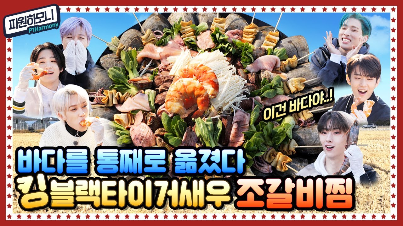 [ENG] 🍚 EP.18 1M 솥뚜껑에 바다를 쏟아부었다! 피원하모니(P1Harmony)를 위한 역대급 킹블랙타이거새우 조갈비찜