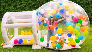 chris and mom build inflatable playhouse for children
