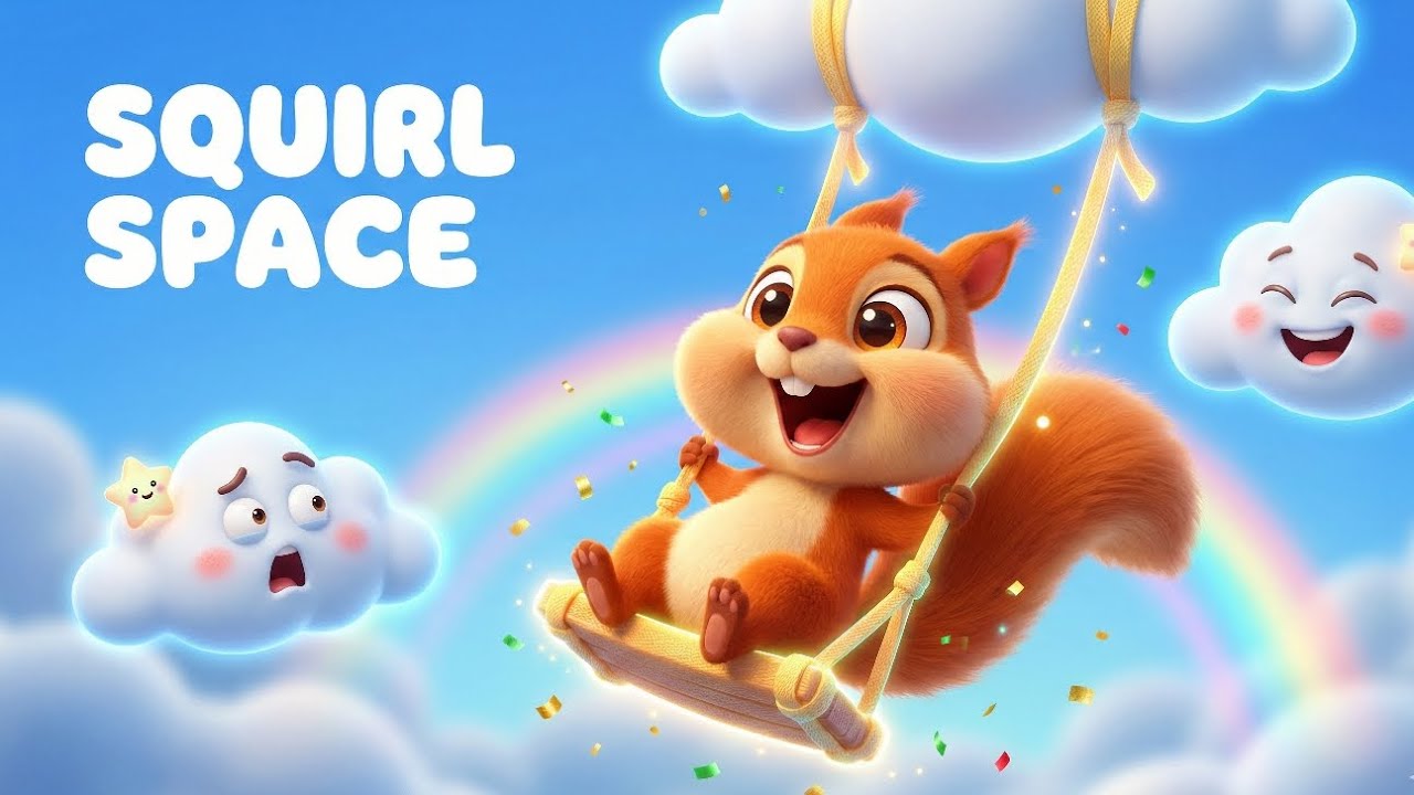 💖🐿️ Cute Squirrel Swinging in Clouds! | Kids Cartoon Song