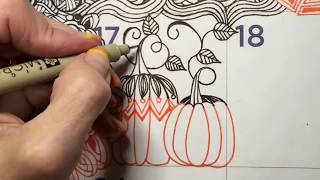 How to Zentangle Pumpkins into my #Quigtangle Zendoodle for InkTober Day 17