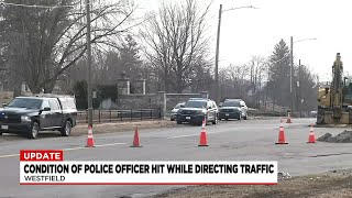 Westfield officer hit by car in work zone released from hospital