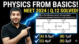 In the following circuit, the equivalent capacitance between terminal A and terminal B is.