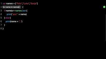 Learn Swift: Iterate over array using for in loop (Chapter 6 Lesson 2)