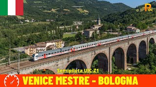 Cab Ride Venice Mestre  Bologna (Italy) train driver's view in 4K