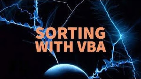 VBA Code for Sorting data in Excel.