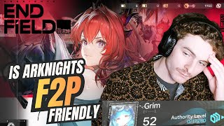 How Free-to-play is Arknights: Endfield from the perspective of a lvl 52 player?