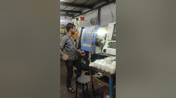 making a nylon connector on cnc turning machine #viral #shorts #industrial #cncmachine #tools