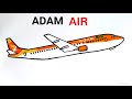 Download Lagu Cara Menggambar Pesawat Terbang Adam Air Dengan Mudah, Gambar Pesawat Indonesia #357