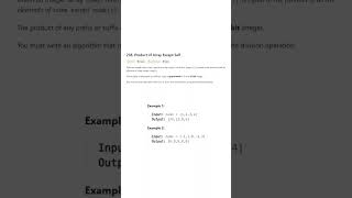 Leetcode Question 238 #leetcode #coding #programming #dsa #subscribe #motivation