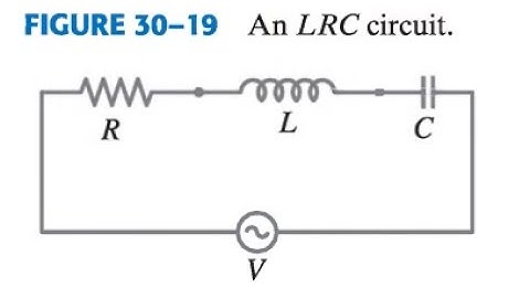 (30-59) In the LRC circuit of Fig. 30-19, suppose I=I_0sinωt and V=V_0sin(ωt+ϕ). Determine the insta