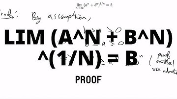 [Proof] lim (a^n + b^n)^(1/n) = b | Squeeze Theorem