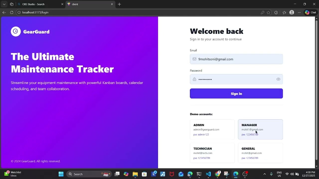 Full-Stack Project: Maintenance Management System with React + Node.js + PostgreSQL