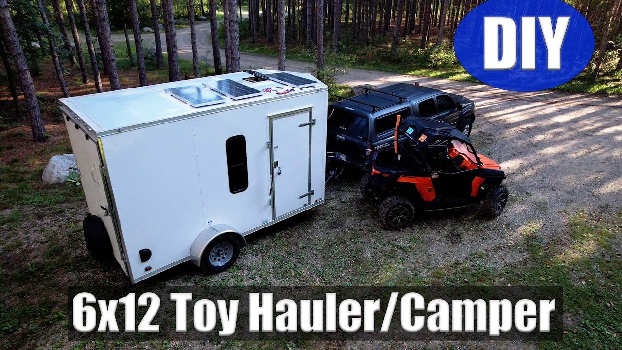 6x12 Cargo Trailer Toy Hauler Conversion Tiny Home Youtube