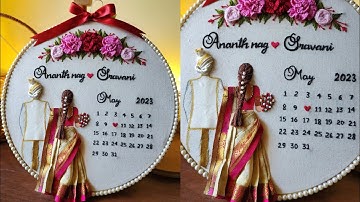 Wedding Calendar embroidery hoop tutorial ✨