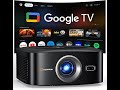 Official Licensed Google TV 1500ANSI 4K Full HD Smart Projector, HAPPRUN Projector with Wifi