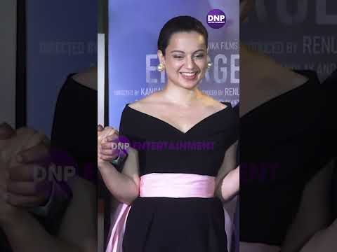 Kangana Ranaut flaunts her black jumpsuit with an added twist at the wrap up party of Emergency’
