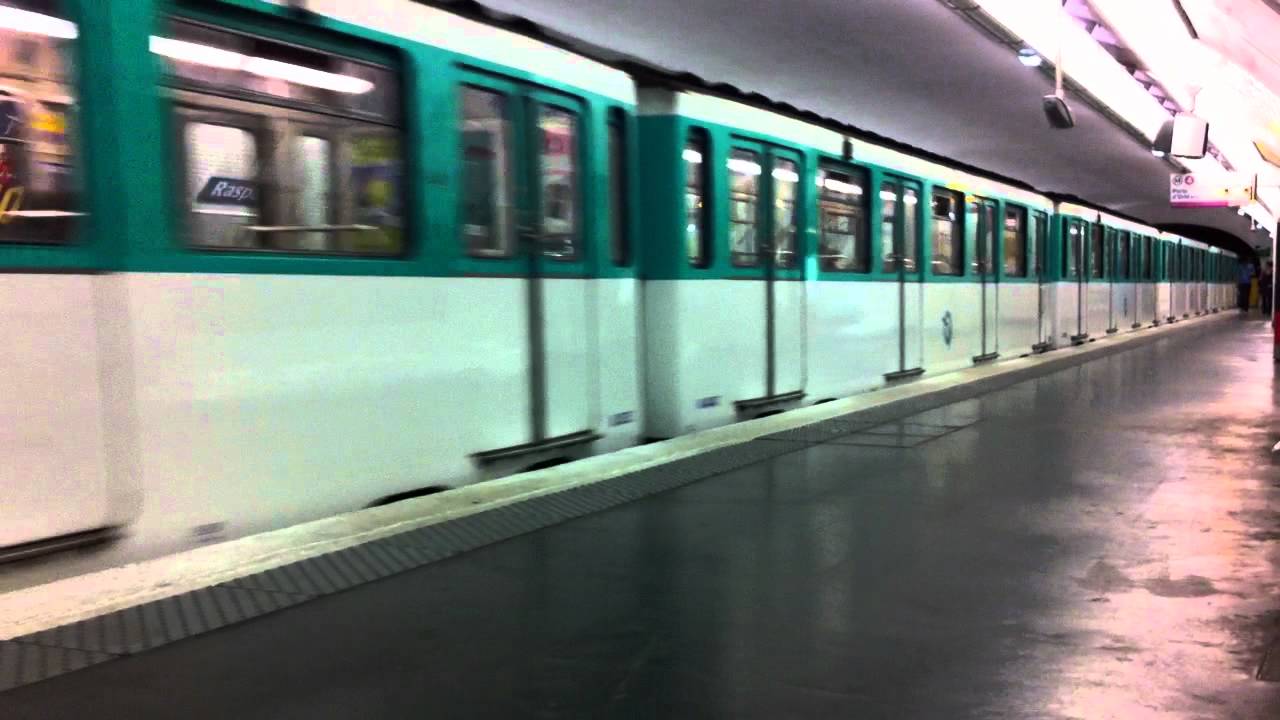 Paris Metro Line 4 (MP59) in Raspail - YouTube