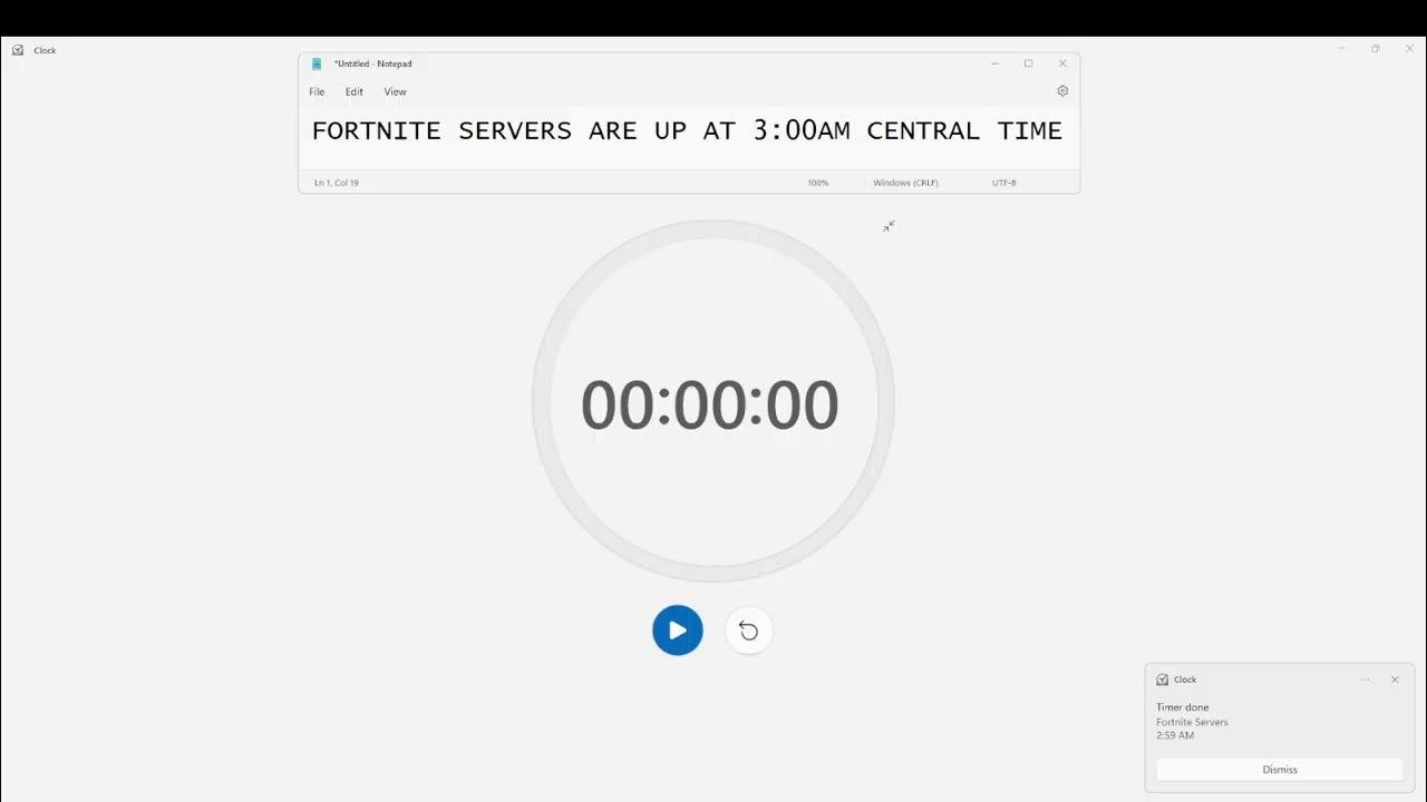FORTNITE SERVERS GO UP AT 300 AM CENTRAL TIME LIVE COUNTDOWN YouTube
