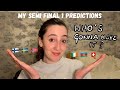 EUROVISION 2023 - MY SEMI FINAL 1 PREDICTIONS (PRE-REHEARSAL)