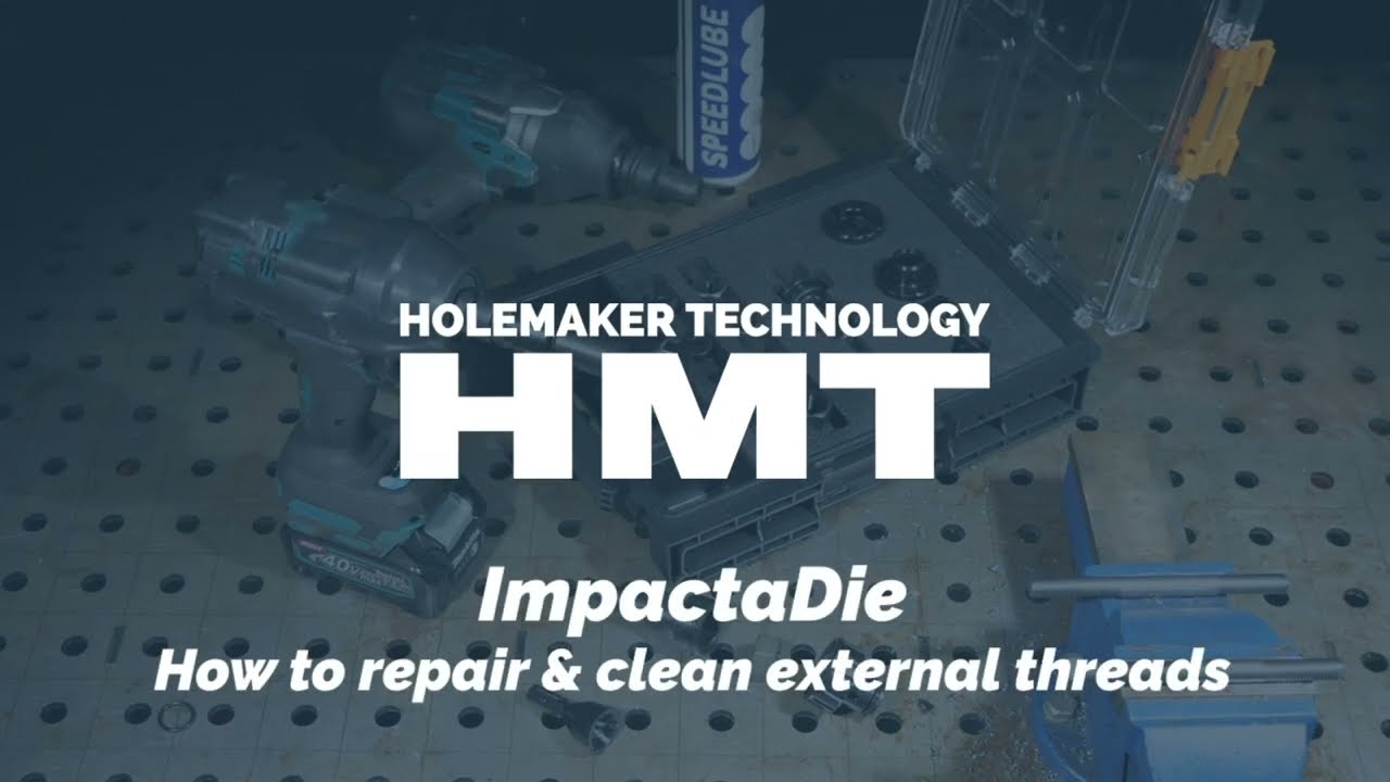 Clean & repair threads on metal bar with the VersaDrive ImpactaDie system