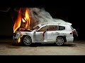 Crashing new toyota land cruiser lc300 diecast model car crash test