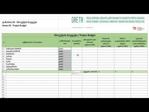 2.1 პოექტის ბიუჯეტი