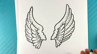 EASY How to Draw WINGS