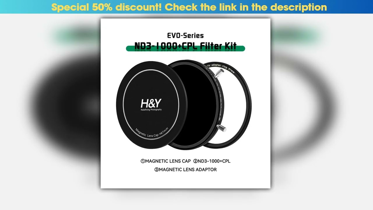 HY Evoseries Variable Neutral Density ND Filtes ND31000CPL Filter 2 in 1 Magnetic VND Filters Kit