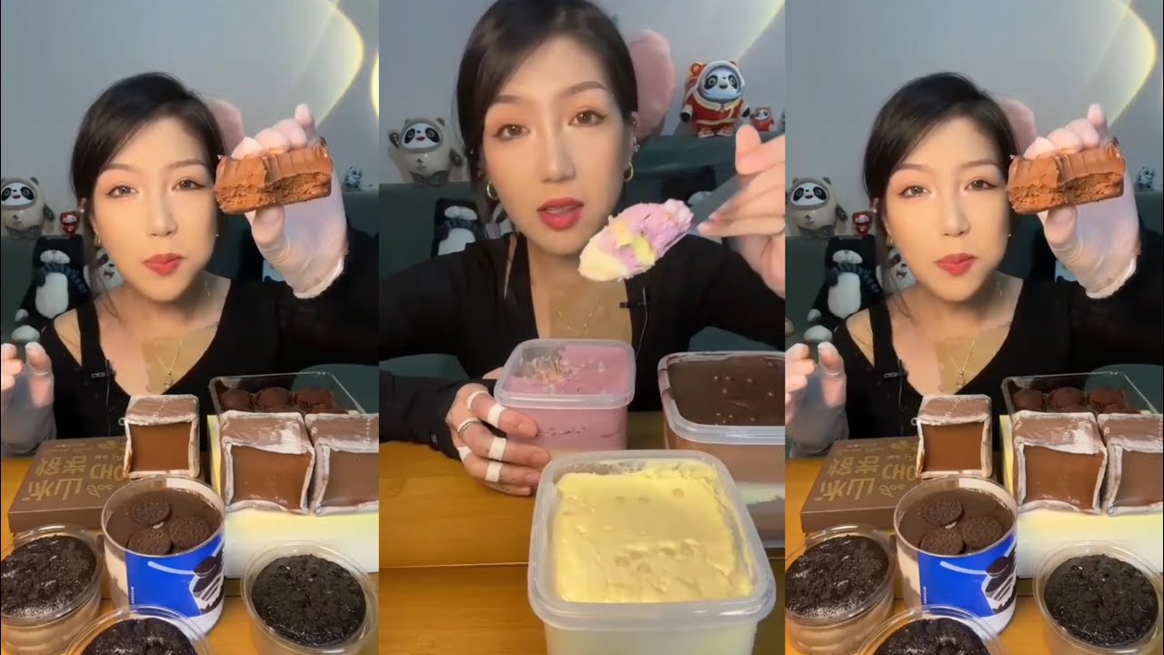 🍫🍪 Chocolate Oreo Dessert Mukbang | Creamy 🍰 Taro Cake & 🍨 Ice Cream ASMR