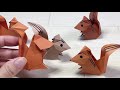 【折り紙】可愛いリスの作り方 立体的なりすの簡単な折り方 How to make a Origami Squirrel