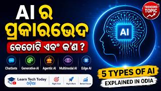 Types of AI Explained in Odia | AI ର 5 ପ୍ରକାର କ'ଣ? | ChatGPT vs Generative AI vs Agentic AI