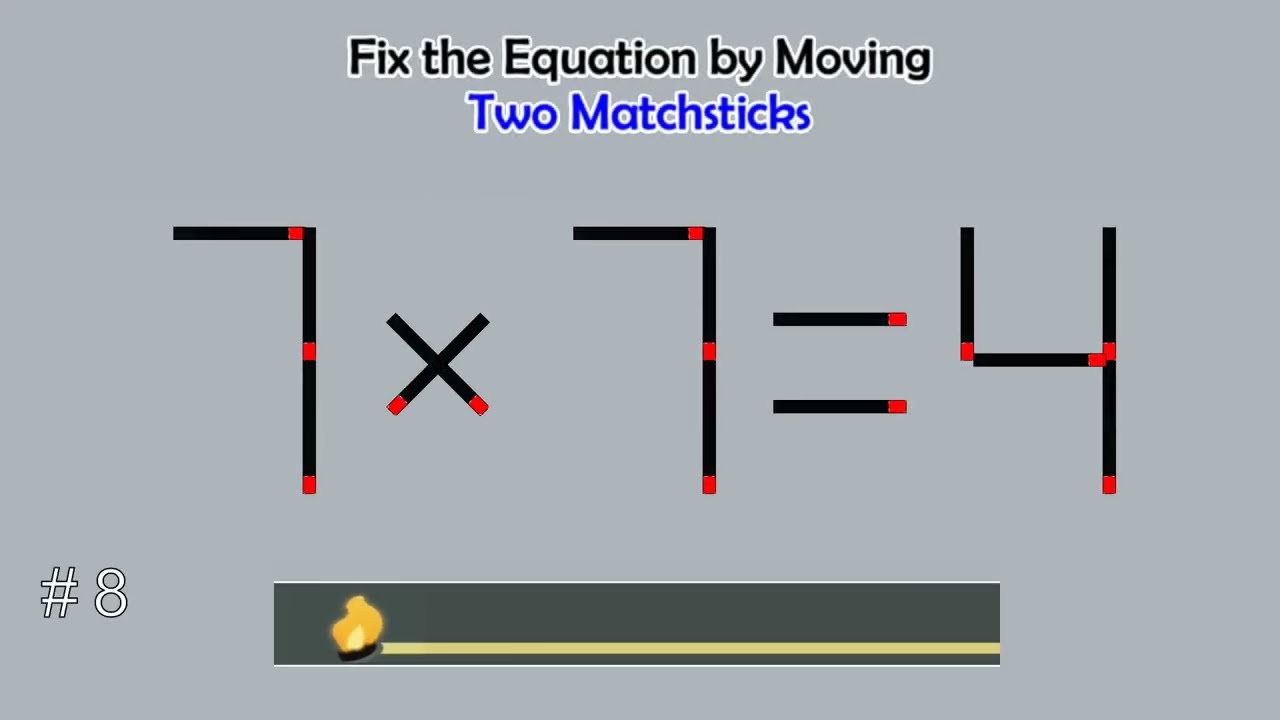 Matchstick Studio #  | Fix the math equation by moving one or two matchsticks |Logic puzzles