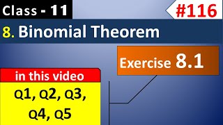 Chapter 8 Exercise 8.1 Q1, Q2, Q3, Q4, Q5 || Class 11 Binomial Theorem | Ch 8 Maths Class 11 (NCERT)