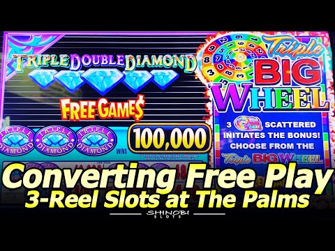 Free Play to Cash Playing 3-Reel Slot Machines at the Palms Casino in Las Vegas!