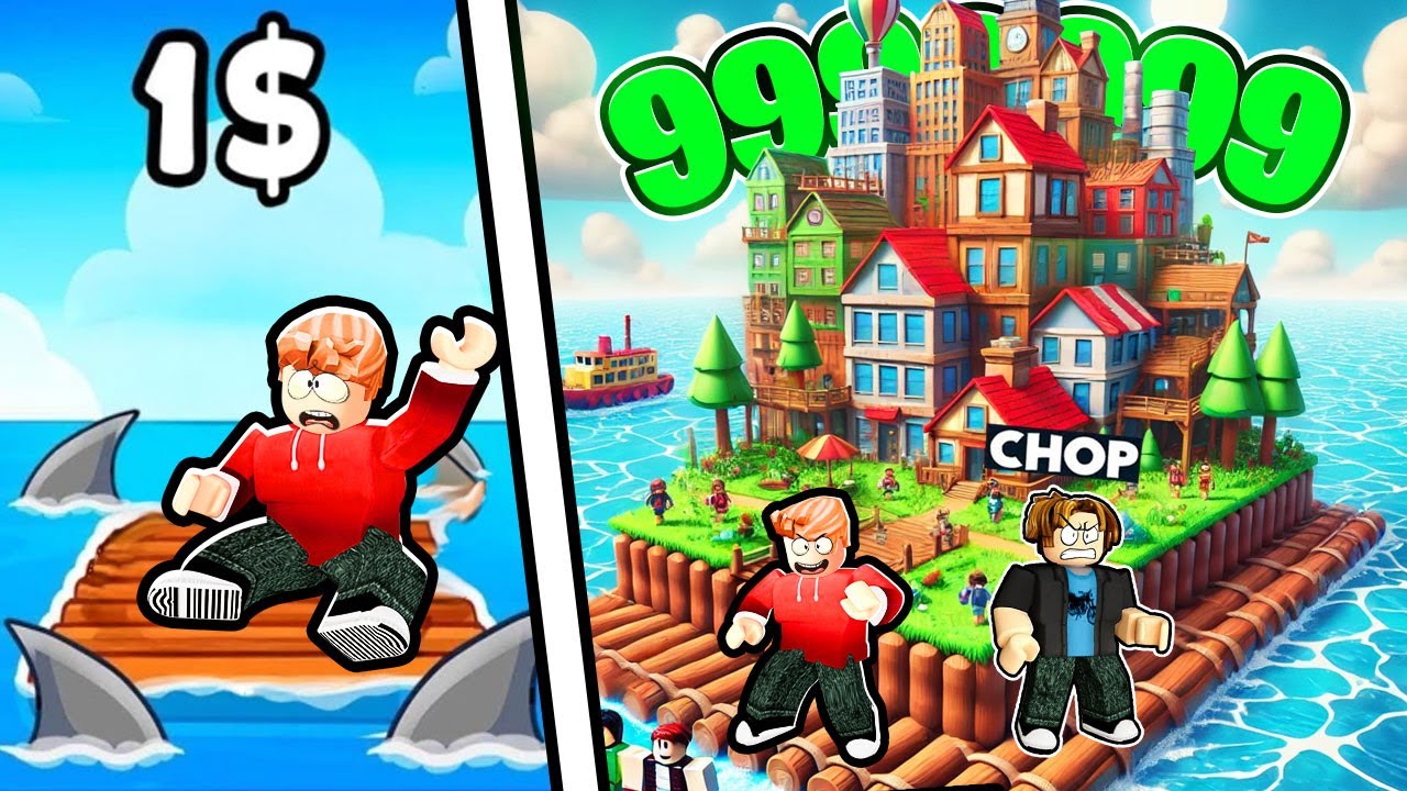 ROBLOX CHOP AND FROSTY UNLOCK THE MAX LEVEL LUXURY RAFT