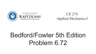 Engineering Mechanics: Statics, Problem 6.72 from Bedford/Fowler 5th Edition