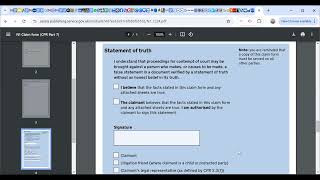 How to complete a court N1 claim form video