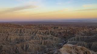 Mellow Sunset Over the Badlands at Font's Point in the Anza-Borrego Desert.