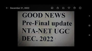 NTA UGC NET DEC 2022 -  2023 UPDATE