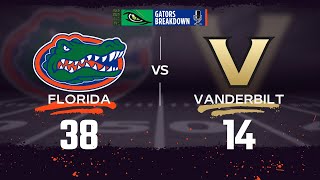 Florida controls Vanderbilt for a 38-14 victory