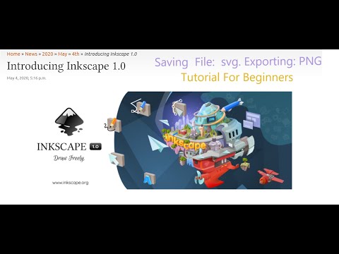 Inkscape 1.0. How to Export PNG Image and save in svg. 2020.  Inkscape Tutorial, Inkscape Lesson