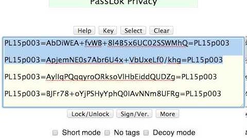PassLok 1.5: splitting and joining secrets